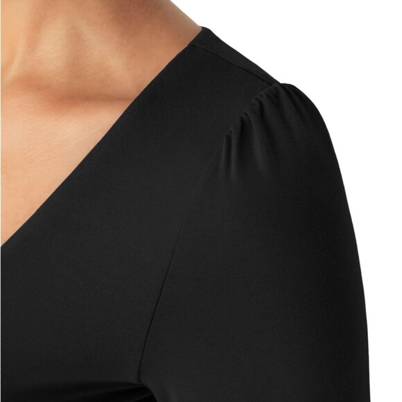 (NWT) Halara Women's V Neck Puff Sleeve Work Bodysuit Long Sleeve Black New - Picture 7 of 13